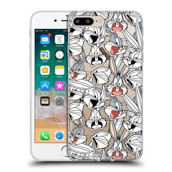 Head Case Designs Officially Licensed Looney Tunes Patterns Bugs Bunny Soft Gel Case Compatible with Apple iPhone 7 Plus / iPhone 8 Plus