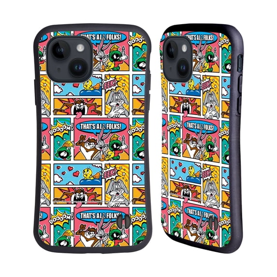 Head Case Designs Officially Licensed Looney Tunes Patterns Comics Hybrid Case Compatible with Apple iPhone 15