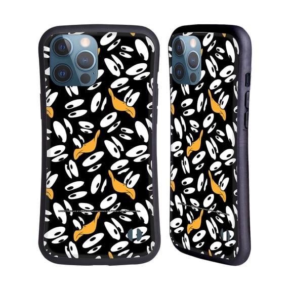 Head Case Designs Officially Licensed Looney Tunes Patterns Daffy Duck Hybrid Case Compatible with Apple iPhone 13 Pro Max