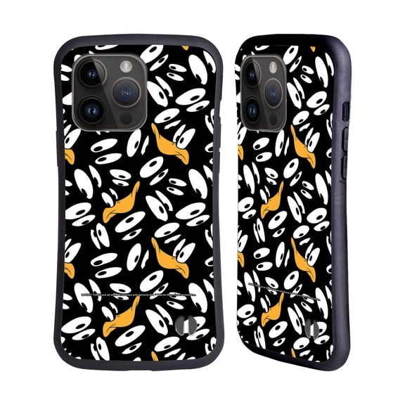 Head Case Designs Officially Licensed Looney Tunes Patterns Daffy Duck Hybrid Case Compatible with Apple iPhone 15 Pro Max