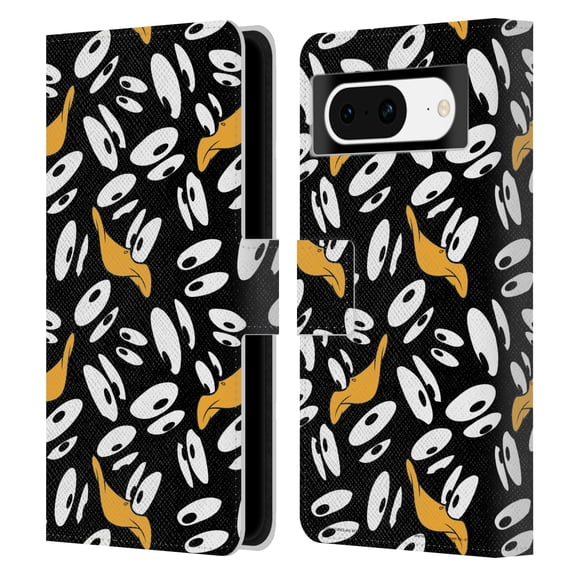 Head Case Designs Officially Licensed Looney Tunes Patterns Daffy Duck Leather Book Wallet Case Cover Compatible with Google Pixel 8