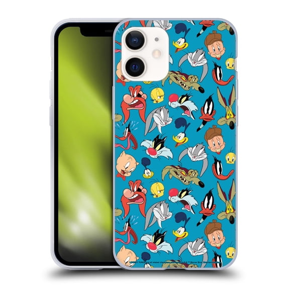 Head Case Designs Officially Licensed Looney Tunes Patterns Head Shots Soft Gel Case Compatible with Apple iPhone 12 Mini