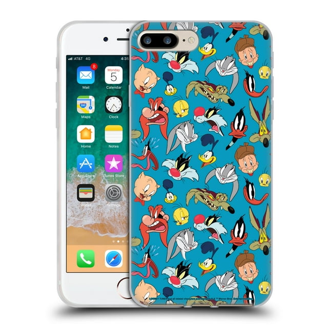 Head Case Designs Officially Licensed Looney Tunes Patterns Head Shots Soft Gel Case Compatible with Apple iPhone 7 Plus / iPhone 8 Plus