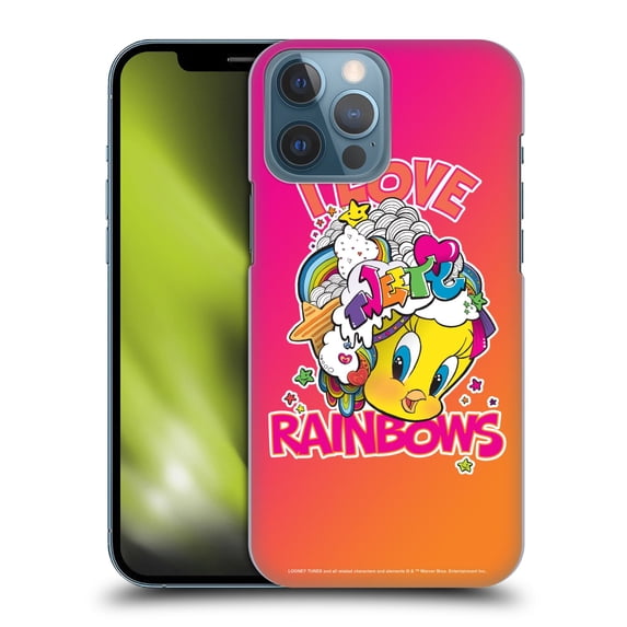 Head Case Designs Officially Licensed Looney Tunes Patterns I Love Rainbow Hard Back Case Compatible with Apple iPhone 13 Pro Max