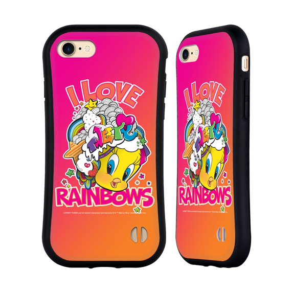 Head Case Designs Officially Licensed Looney Tunes Patterns I Love Rainbow Hybrid Case Compatible with Apple iPhone 7 / 8 / SE 2020 & 2022