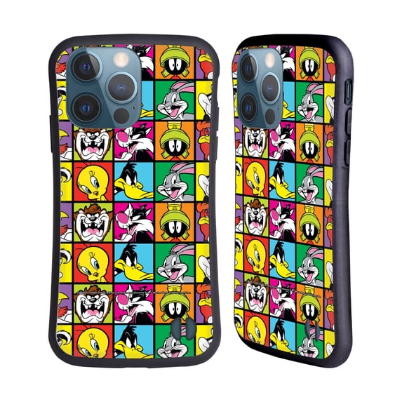 Head Case Designs Officially Licensed Looney Tunes Patterns Tiles Hybrid Case Compatible with Apple iPhone 13 Pro