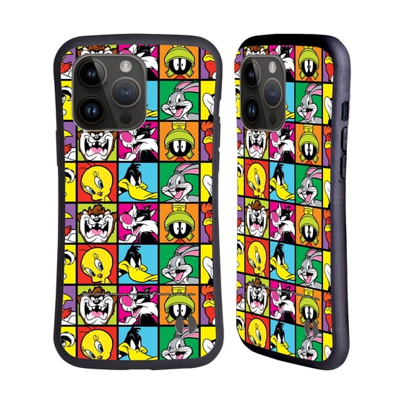 Head Case Designs Officially Licensed Looney Tunes Patterns Tiles Hybrid Case Compatible with Apple iPhone 15 Pro Max