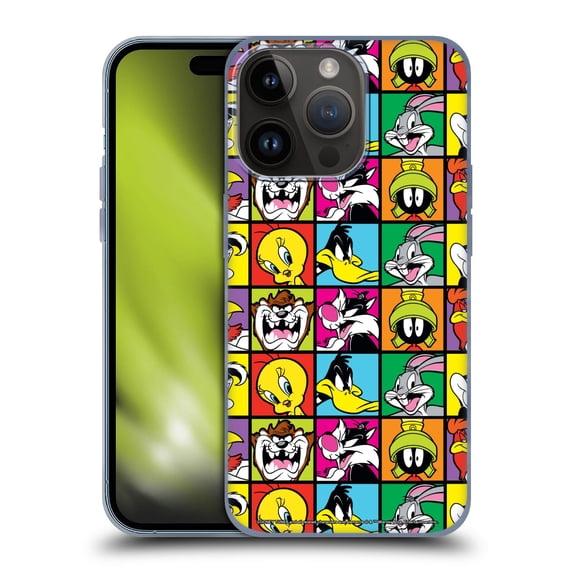 Head Case Designs Officially Licensed Looney Tunes Patterns Tiles Soft Gel Case Compatible with Apple iPhone 15 Pro