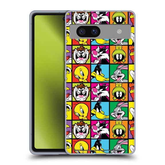 Head Case Designs Officially Licensed Looney Tunes Patterns Tiles Soft Gel Case Compatible with Google Pixel 7a