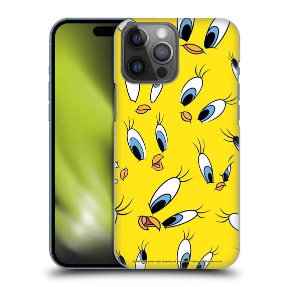 Head Case Designs Officially Licensed Looney Tunes Patterns Tweety Hard Back Case Compatible with Apple iPhone 14 Pro Max