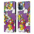 thumbnail image 1 of Head Case Designs Officially Licensed Looney Tunes Patterns Tweety Purple Leather Book Wallet Case Cover Compatible with Apple iPhone 12 Pro Max, 1 of 6