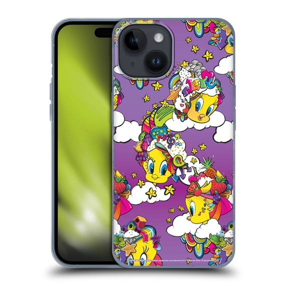 Head Case Designs Officially Licensed Looney Tunes Patterns Tweety Purple Soft Gel Case Compatible with Apple iPhone 15