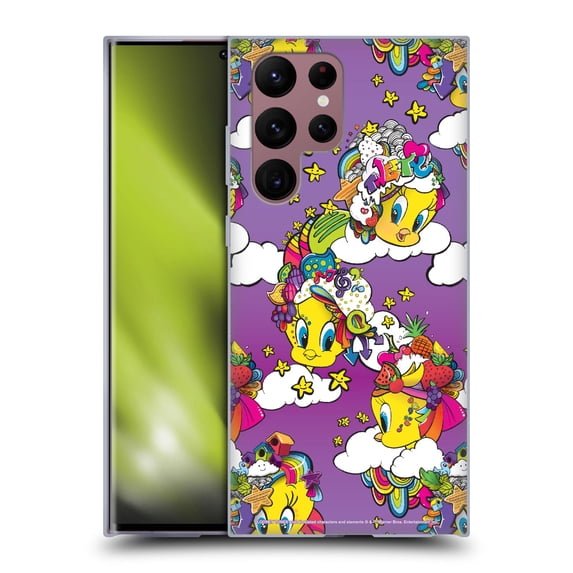 Head Case Designs Officially Licensed Looney Tunes Patterns Tweety Purple Soft Gel Case Compatible with Samsung Galaxy S22 Ultra 5G