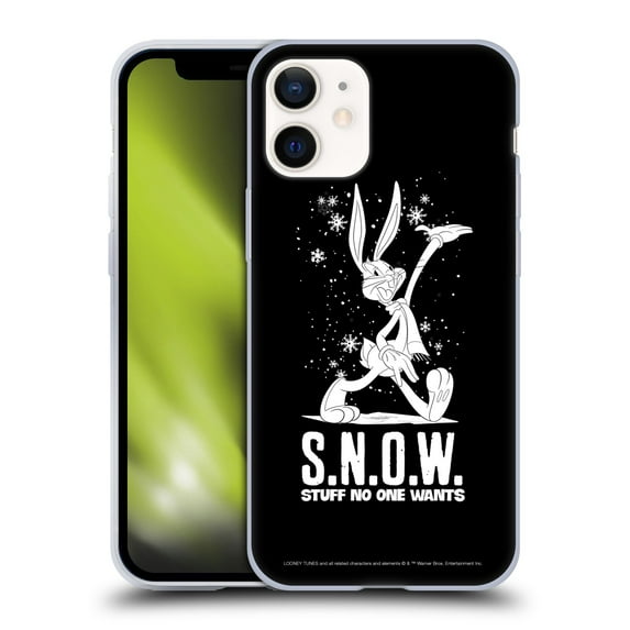 Head Case Designs Officially Licensed Looney Tunes Season Bugs Bunny Snow Soft Gel Case Compatible with Apple iPhone 12 Mini