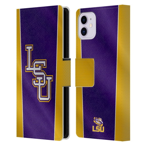 Head Case Designs Officially Licensed Louisiana State University LSU Louisiana State University Banner Leather Book Wallet Case Cover Compatible with Apple iPhone 11