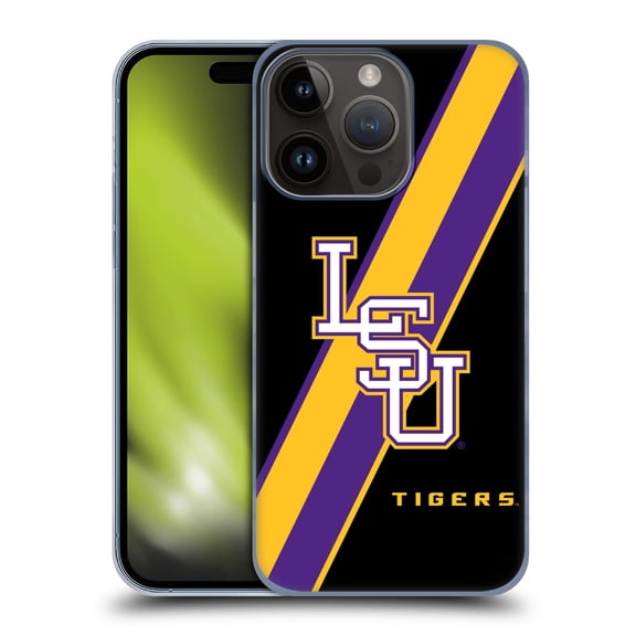 Head Case Designs Officially Licensed Louisiana State University LSU Louisiana State University Stripes Hard Back Case Compatible with Apple iPhone 15 Pro