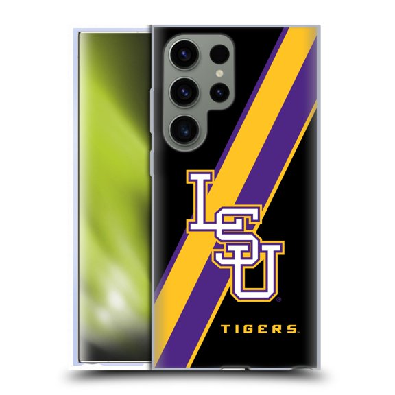 Head Case Designs Officially Licensed Louisiana State University LSU Louisiana State University Stripes Soft Gel Case Compatible with Samsung Galaxy S23 Ultra 5G