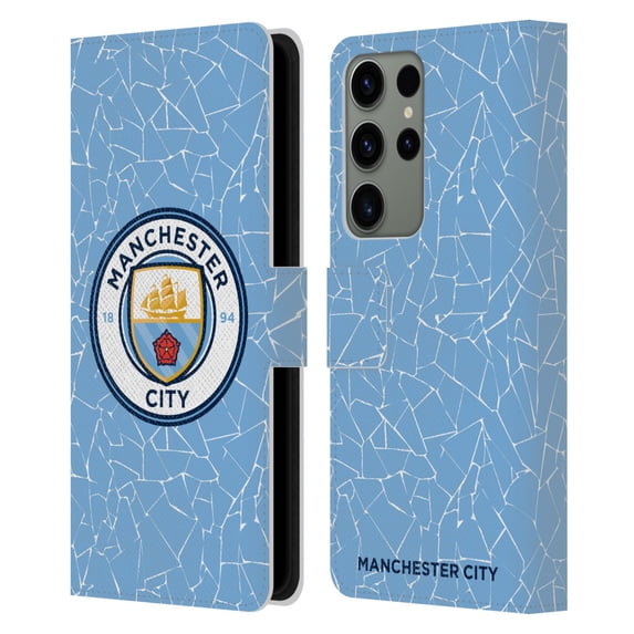 Head Case Designs Officially Licensed Manchester City Man City FC 2020/21 Badge Kit Home Leather Book Wallet Case Cover Compatible with Samsung Galaxy S23 Ultra 5G