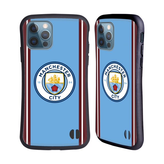 Head Case Designs Officially Licensed Manchester City Man City FC 2022/23 Badge Kit Home Hybrid Case Compatible with Apple iPhone 12 / iPhone 12 Pro
