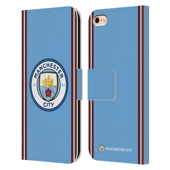 Head Case Designs Officially Licensed Manchester City Man City FC 2022/23 Badge Kit Home Leather Book Wallet Case Cover Compatible with Apple iPhone 6 / iPhone 6s
