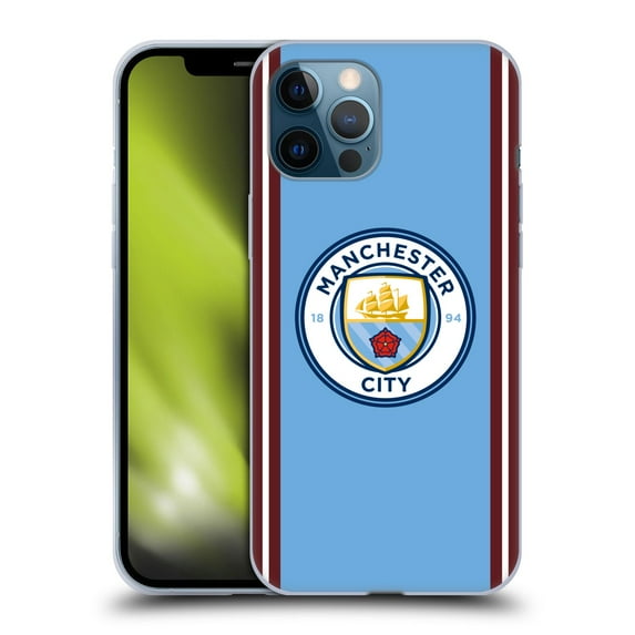 Head Case Designs Officially Licensed Manchester City Man City FC 2022/23 Badge Kit Home Soft Gel Case Compatible with Apple iPhone 12 Pro Max