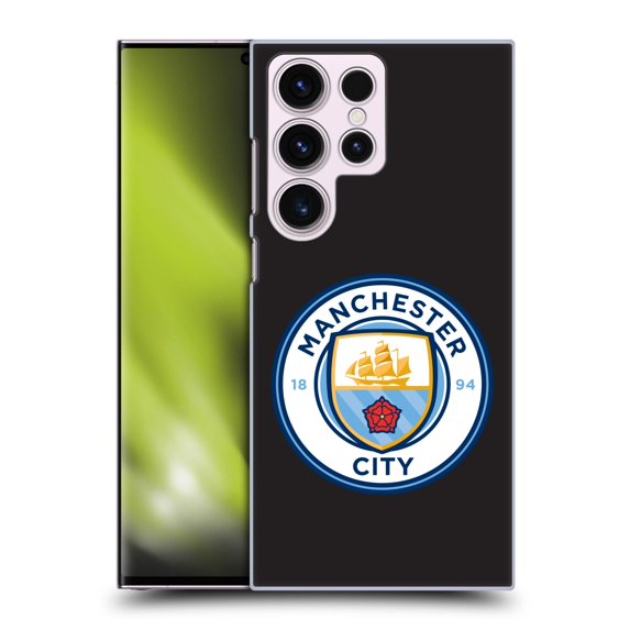 Head Case Designs Officially Licensed Manchester City Man City FC Badge Black Full Colour Hard Back Case Compatible with Samsung Galaxy S23 Ultra 5G