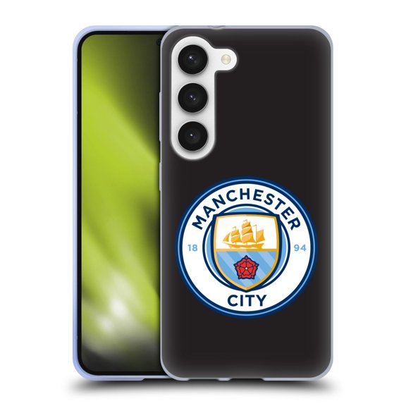 Head Case Designs Officially Licensed Manchester City Man City FC Badge Black Full Colour Soft Gel Case Compatible with Samsung Galaxy S23 5G
