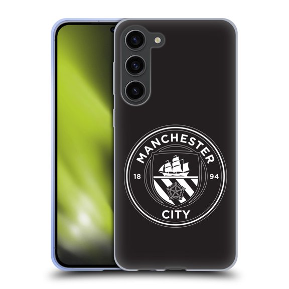 Head Case Designs Officially Licensed Manchester City Man City FC Badge Black White Mono Soft Gel Case Compatible with Samsung Galaxy S23+ 5G