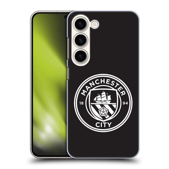 Head Case Designs Officially Licensed Manchester City Man City FC Badge Black White Outline Hard Back Case Compatible with Samsung Galaxy S23 5G