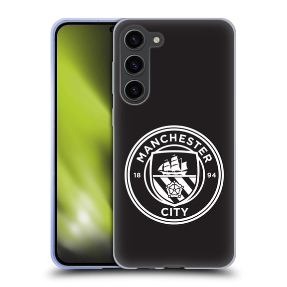 Head Case Designs Officially Licensed Manchester City Man City FC Badge Black White Outline Soft Gel Case Compatible with Samsung Galaxy S23+ 5G