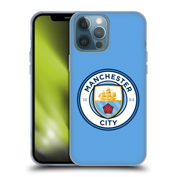 Head Case Designs Officially Licensed Manchester City Man City FC Badge Blue Full Colour Soft Gel Case Compatible with Apple iPhone 13 Pro Max