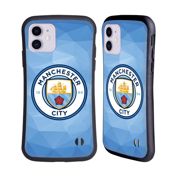 Head Case Designs Officially Licensed Manchester City Man City FC Badge Geometric Blue Full Colour Hybrid Case Compatible with Apple iPhone 11