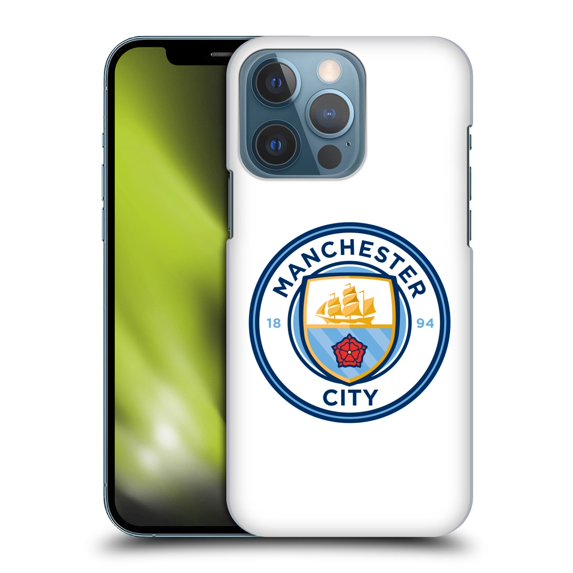 Head Case Designs Officially Licensed Manchester City Man City FC Badge Plain Full Colour Hard Back Case Compatible with Apple iPhone 13 Pro