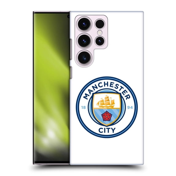 Head Case Designs Officially Licensed Manchester City Man City FC Badge Plain Full Colour Hard Back Case Compatible with Samsung Galaxy S23 Ultra 5G