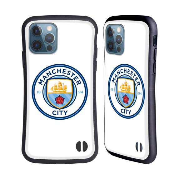 Head Case Designs Officially Licensed Manchester City Man City FC Badge Plain Full Colour Hybrid Case Compatible with Apple iPhone 12 / iPhone 12 Pro