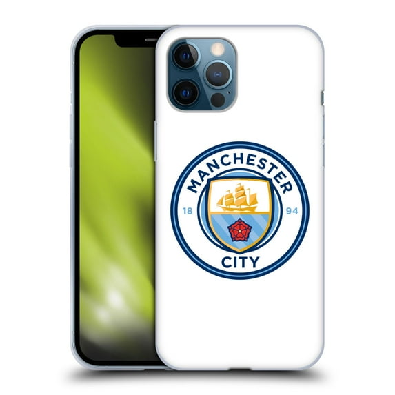Head Case Designs Officially Licensed Manchester City Man City FC Badge Plain Full Colour Soft Gel Case Compatible with Apple iPhone 12 Pro Max
