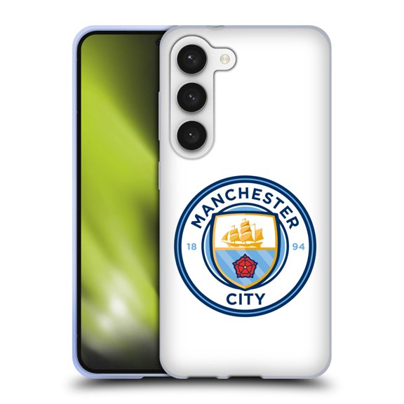 Head Case Designs Officially Licensed Manchester City Man City FC Badge Plain Full Colour Soft Gel Case Compatible with Samsung Galaxy S23 5G