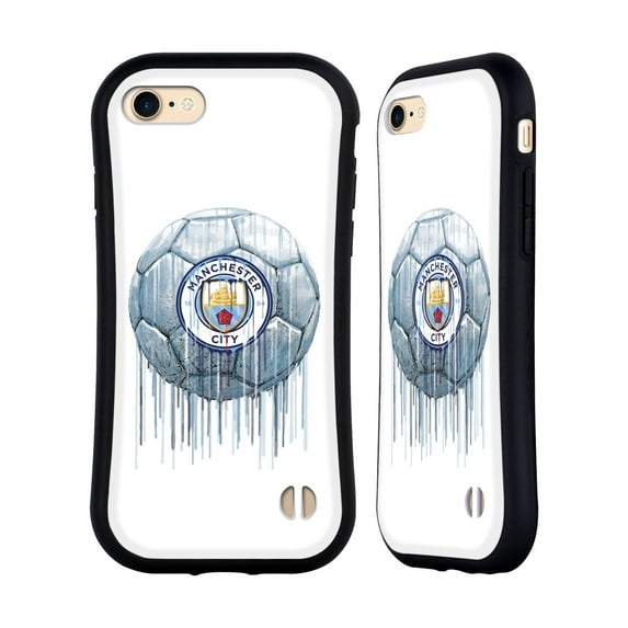 Head Case Designs Officially Licensed Manchester City Man City FC Drip Art Logo Hybrid Case Compatible with Apple iPhone 7 / 8 / SE 2020 & 2022