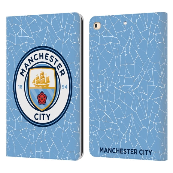Head Case Designs Officially Licensed Manchester City Man City FC 2020/21 Badge Kit Home Leather Book Wallet Case Compatible with Apple iPad 9.7 2017 / iPad 9.7 2018