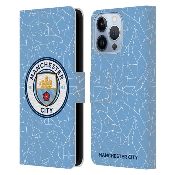 Head Case Designs Officially Licensed Manchester City Man City FC 2020/21 Badge Kit Home Leather Book Wallet Case Cover Compatible with Apple iPhone 13 Pro