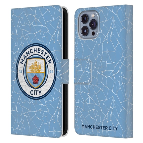 Head Case Designs Officially Licensed Manchester City Man City FC 2020/21 Badge Kit Home Leather Book Wallet Case Cover Compatible with Apple iPhone 14