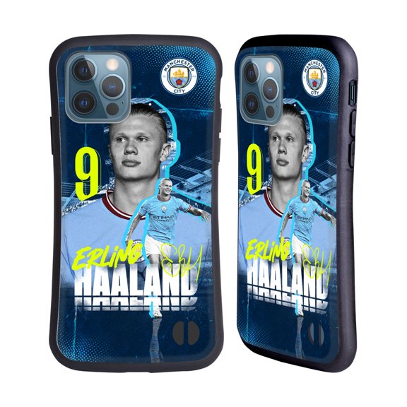 Head Case Designs Officially Licensed Manchester City Man City FC 2022/23 First Team Erling Haaland Hybrid Case Compatible with Apple iPhone 12 / iPhone 12 Pro