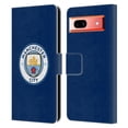 thumbnail image 1 of Head Case Designs Officially Licensed Manchester City Man City FC Badge Obsidian Full Colour Leather Book Wallet Case Cover Compatible with Google Pixel 7a, 1 of 6