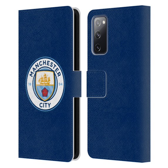Head Case Designs Officially Licensed Manchester City Man City FC Badge Obsidian Full Colour Leather Book Wallet Case Cover Compatible with Samsung Galaxy S20 FE / 5G