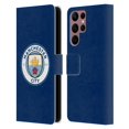 thumbnail image 1 of Head Case Designs Officially Licensed Manchester City Man City FC Badge Obsidian Full Colour Leather Book Wallet Case Cover Compatible with Samsung Galaxy S22 Ultra 5G, 1 of 6