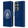 thumbnail image 1 of Head Case Designs Officially Licensed Manchester City Man City FC Badge Obsidian White Mono Leather Book Wallet Case Cover Compatible with Samsung Galaxy S23 Ultra 5G, 1 of 6