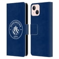 thumbnail image 1 of Head Case Designs Officially Licensed Manchester City Man City FC Badge Obsidian White Outline Leather Book Wallet Case Cover Compatible with Apple iPhone 13, 1 of 6