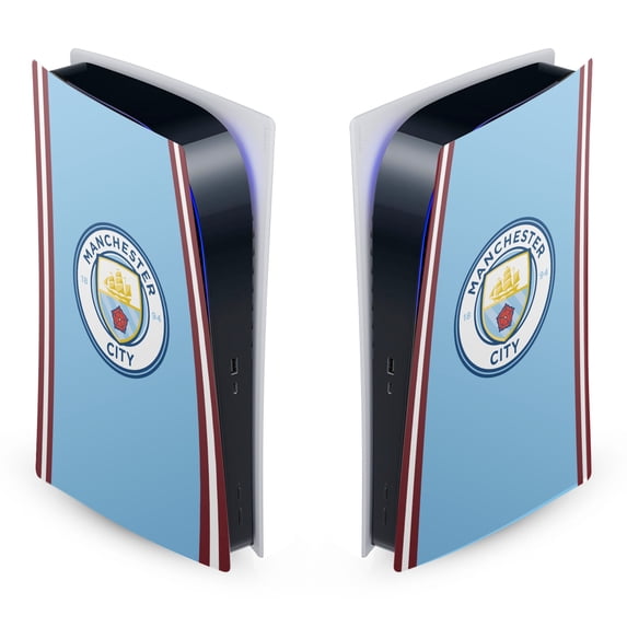 Head Case Designs Officially Licensed Manchester City Man City FC Logo Art 2022/23 Home Kit Vinyl Sticker Skin Decal Compatible with Sony PS5 Digital Edition Console
