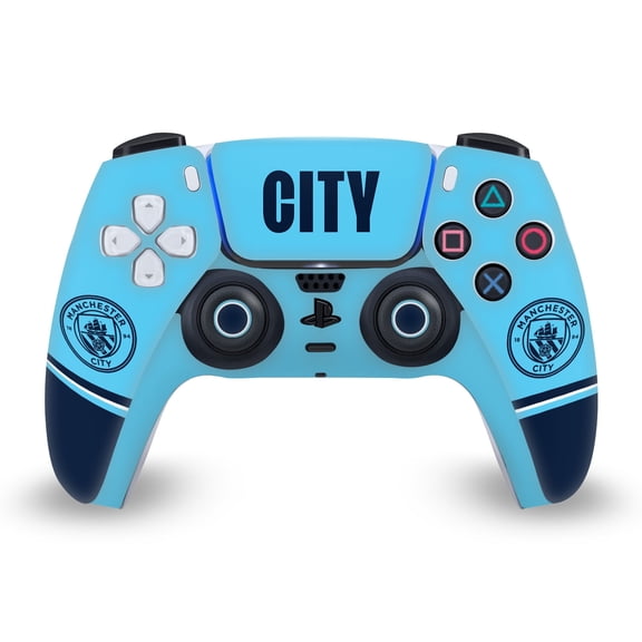 Head Case Designs Officially Licensed Manchester City Man City FC Logo Art Badge Ship Vinyl Sticker Skin Decal Cover Compatible with Sony PS5 Sony DualSense Controller