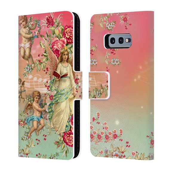 Head Case Designs Officially Licensed Mark Ashkenazi Florals Angels Leather Book Wallet Case Cover Compatible with Samsung Galaxy S10e